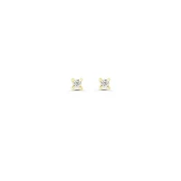 14K WG 0.12CT Diamond Girl 4-Claw Studs