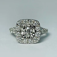 14kt White Gold 2.00ctw Diamond Halo Engagement Ring Set