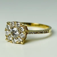 18kt Gold Diamond Halo Engagement Ring 0.80ctw