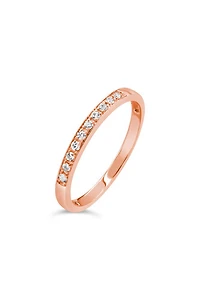 10K ROSE GOLD DIAMOND 0.10TDW ICICLES STACKABLE BEAD SET BAND
