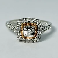 10kt Rose & White Gold Diamond Engagement Ring Set