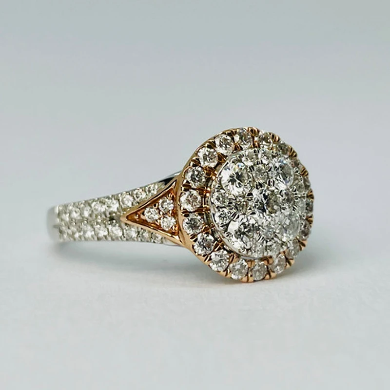 10kt White & Rose Gold 1.00ctw Diamond Engagement Ring