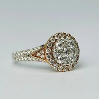 10kt White & Rose Gold 1.00ctw Diamond Engagement Ring