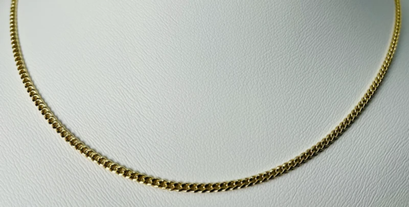 10kt Gold Miami Curb Chain 2mm