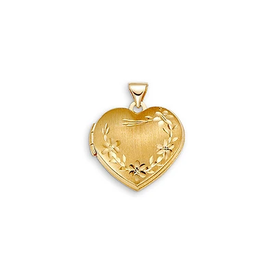 10kt Gold Sentiments Locket Heart Shaped