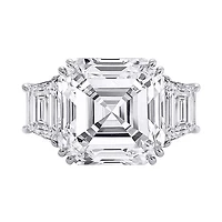 14kt Gold Lab-Created Diamond Engagement Ring 3.50ctw Square Emerald Cut