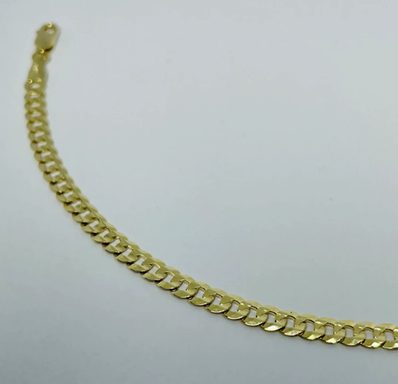 10kt Gold Grooved Curb Chain