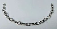 10kt White Gold Fancy Link Charm Bracelet