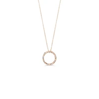 10K YG 0.10CT Diamond Life Circle Pendant with Chain