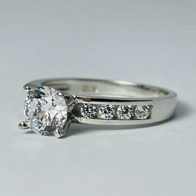 10kt White Gold Channel-set CZ Set