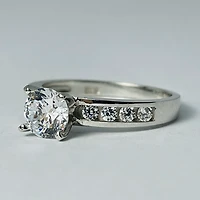 10kt White Gold Channel-set CZ Set