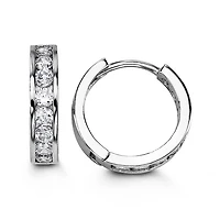 Sterling Silver CZ Huggies (Large)