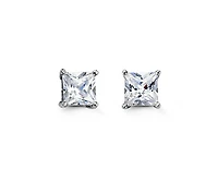 Sterling Silver Square CZ Studs 6mm