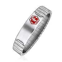 Stainless Steel Medical ID bracelet with expansion strap