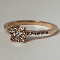 14kt Rose Gold Diamond Halo Engagement Ring