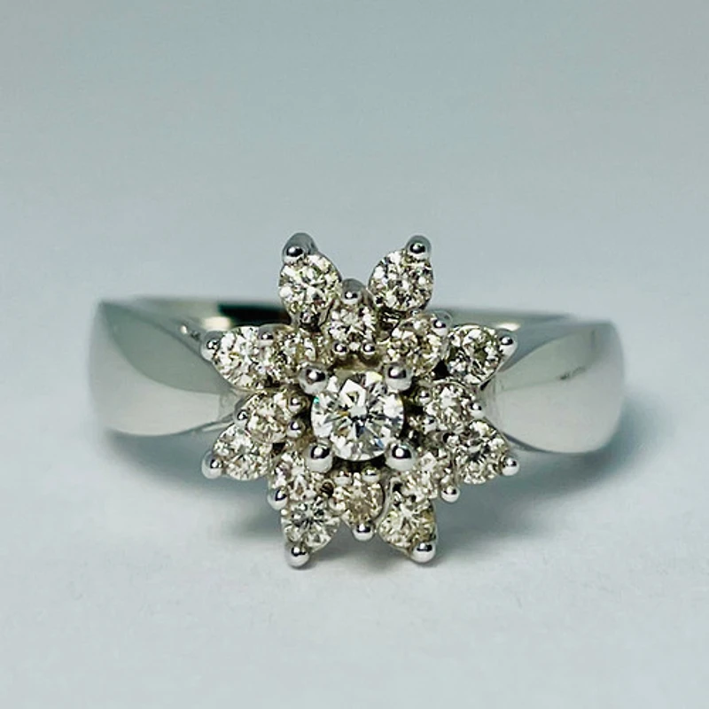 10kt Gold Diamond Cluster Ring Set
