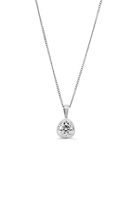 14kt Gold 0.25ct Lab Diamond Half Moon Pendant & Chain