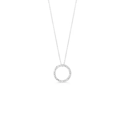10K YG 0.10CT Diamond Life Circle Pendant with Chain