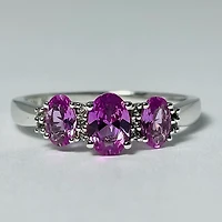 10kt White Gold Pink Topaz & Diamond Ring