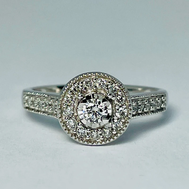 14kt White Gold 0.50ctw Diamond Engagement Ring Set