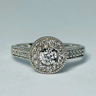 14kt White Gold 0.50ctw Diamond Engagement Ring Set