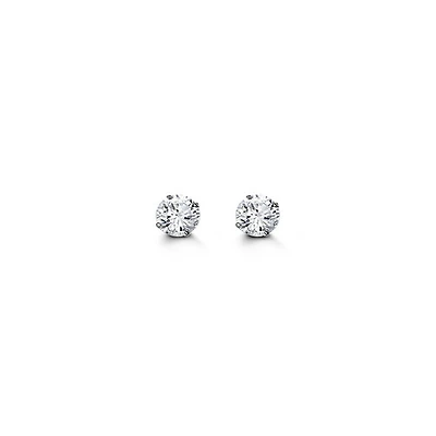 14kt Gold CZ Studs - 4mm Round