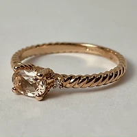 10kt Rose Gold Morganite & Diamond Ring