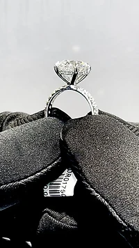 14kt Gold Lab-Created Diamond Engagement Ring 4.50ctw Round Brilliant Cut