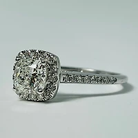 14kt White Gold Cushion Cut Diamond Ring 1.33ctw