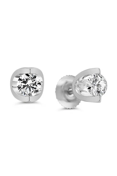 14kt Gold 2.00ctw Lab Diamond Half Moon Stud Earrings
