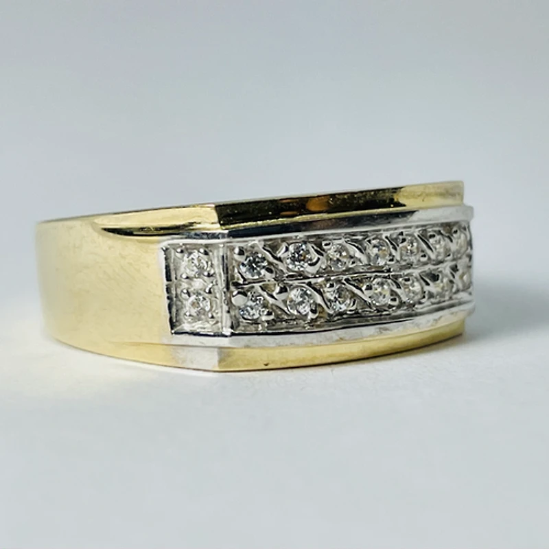 10kt Gold Men's CZ Band