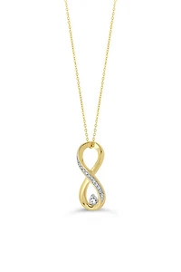 10K YG 0.05CT Diamond Infinity Pendant with Chain