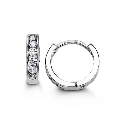 Sterling Silver CZ Huggies