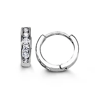 Sterling Silver CZ Huggies