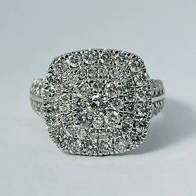 14kt White Gold 2.00ctw Diamond Double Halo Engagement Ring
