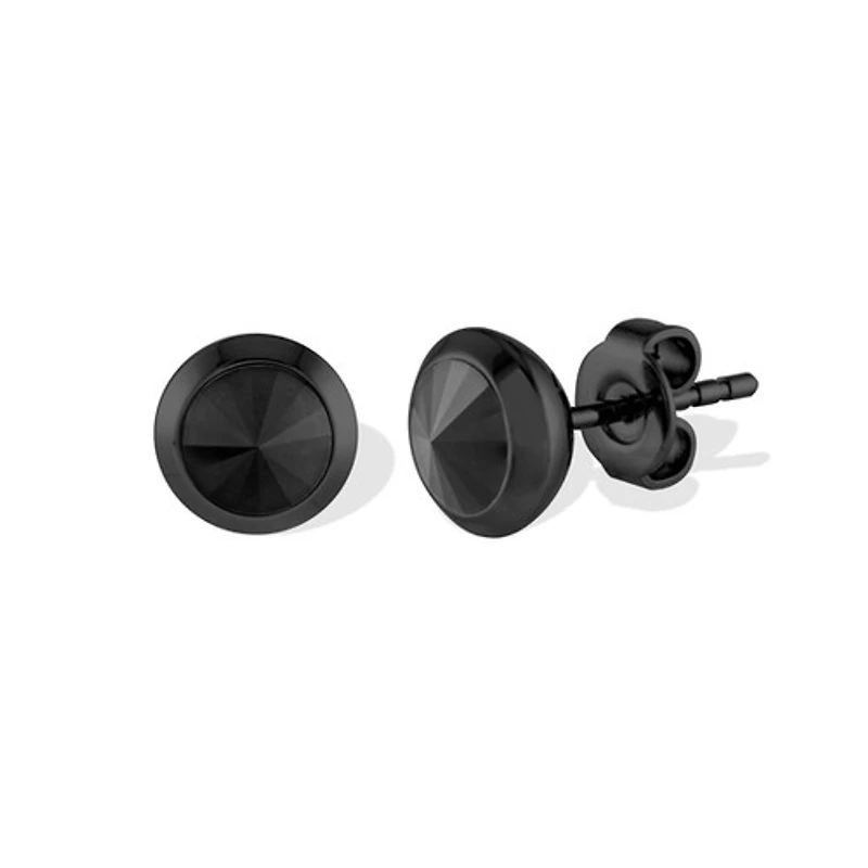 ITALGEM Black CZ Stud Earrings