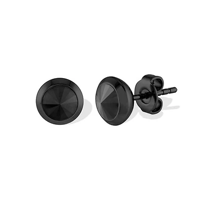 ITALGEM Black CZ Stud Earrings