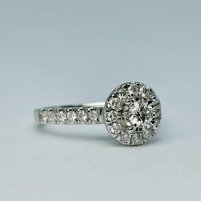 10kt White Gold 1.00ct Diamond Engagement Ring Set