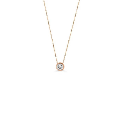 10K YG 0.04CT Hope Diamond Bezel Pendant with Chain