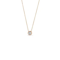 10K YG 0.04CT Hope Diamond Bezel Pendant with Chain