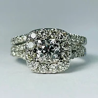 14kt White Gold 2.00ct Engagement Ring Set