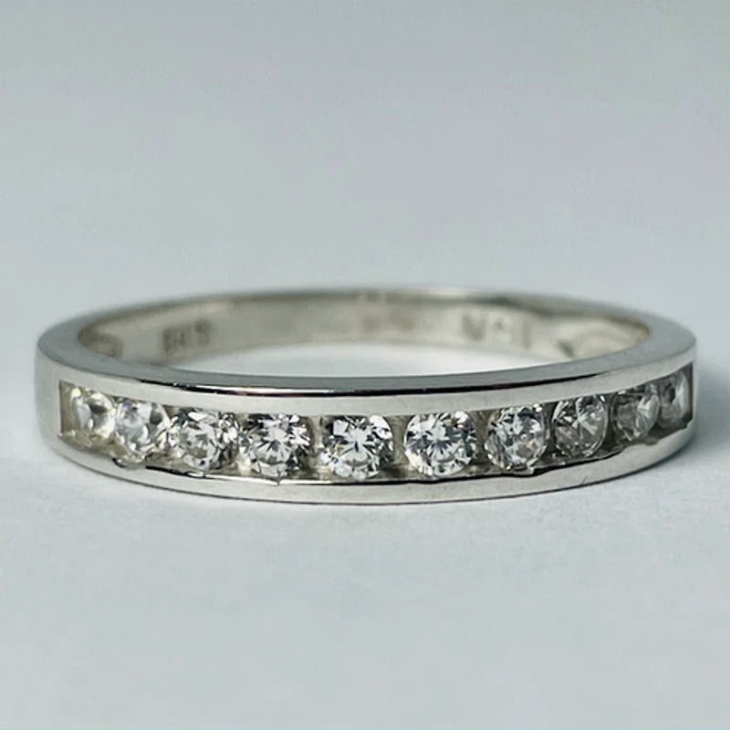 10kt White Gold Channel-set CZ Set
