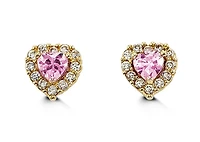 14kt Gold Baby Bella Heart CZ Studs