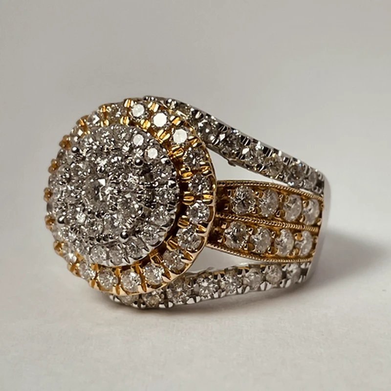 10kt Rose and White Gold 3.00ct Diamond Engagement Ring