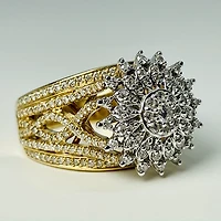 10kt Gold 1.23ctw Diamond Cluster Ring