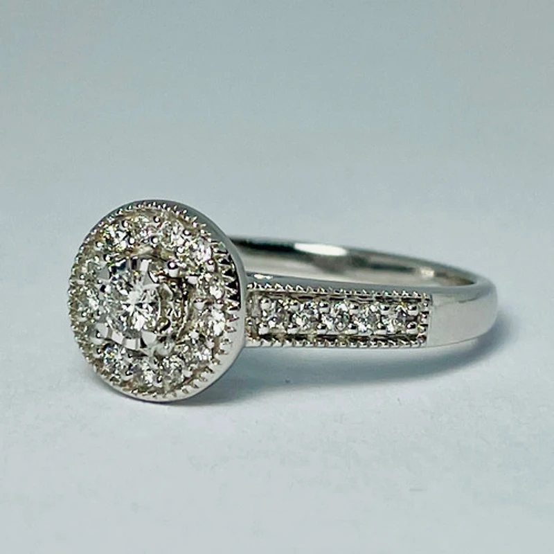 14kt White Gold 0.50ctw Diamond Engagement Ring Set
