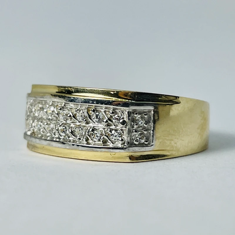 10kt Gold Men's CZ Band