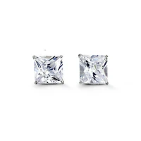 14kt Gold CZ Studs - 8mm Square (Princess)