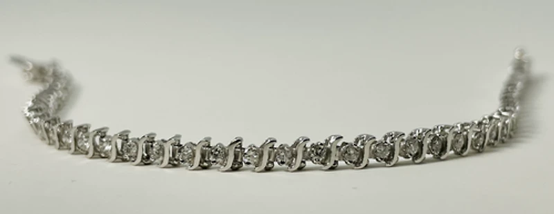 10kt White Gold 1.00ctw Diamond Tennis Bracelet