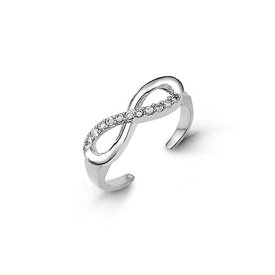 10kt Gold Toe Ring with CZ, Infinity Design